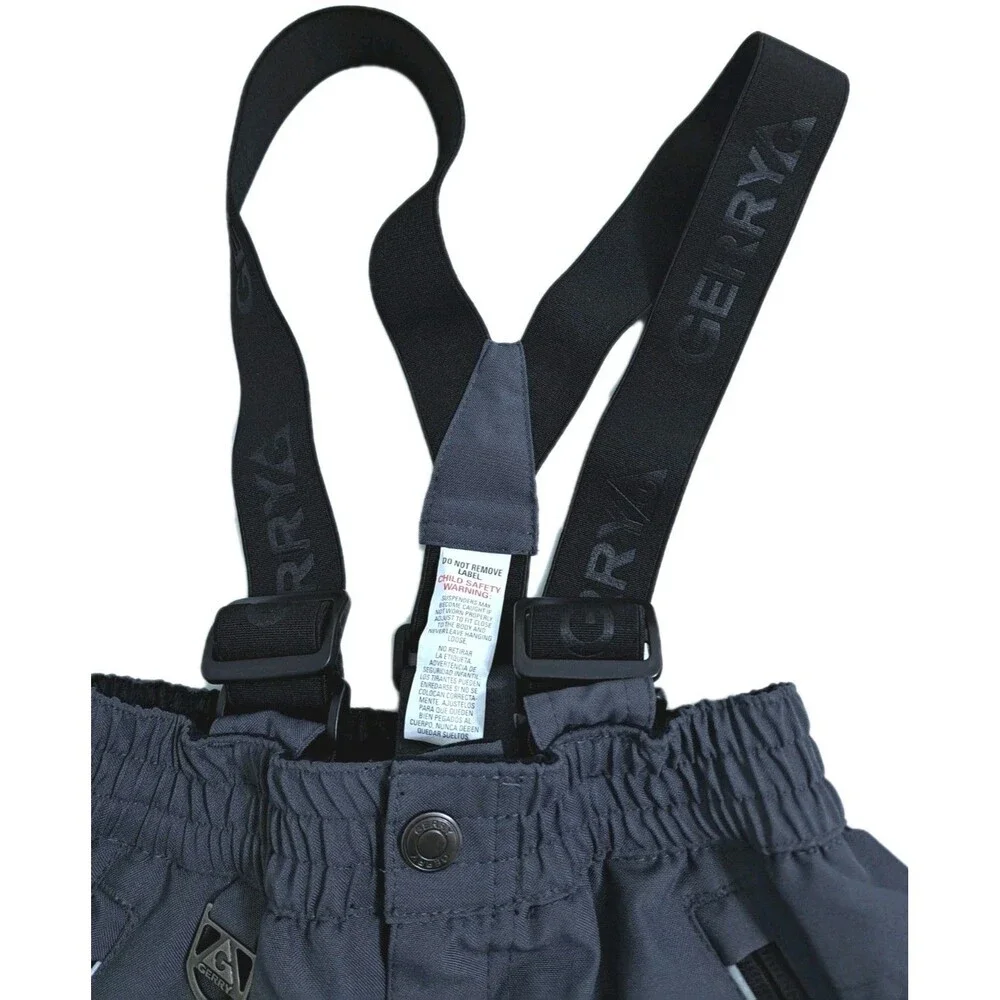 Gerry Ski Bib Youth Size XS 5/6 Gray Snowboarding Snow Pants Suspender Boys